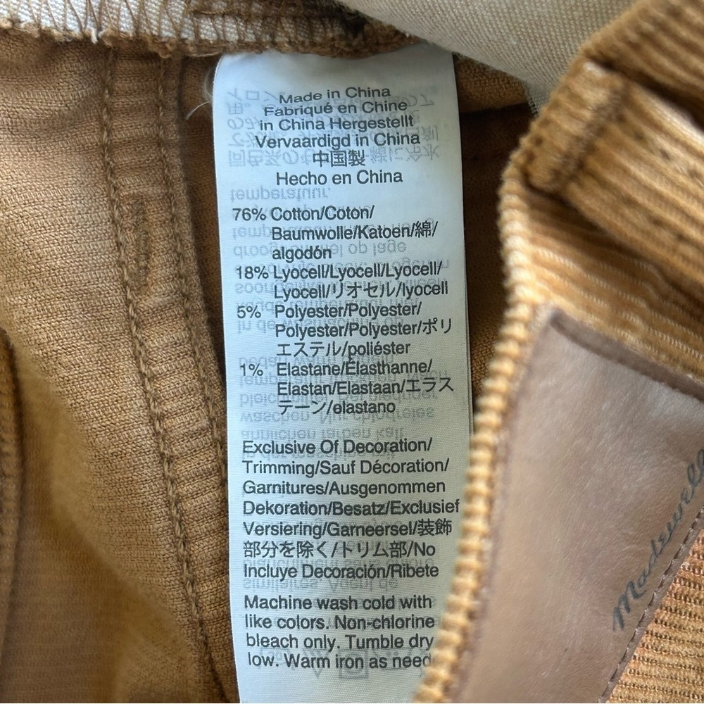 Madewell Women’s Cali Demi-Boot Corduroy Cropped Button Fly Pants Brown 23 - Picture 9 of 10